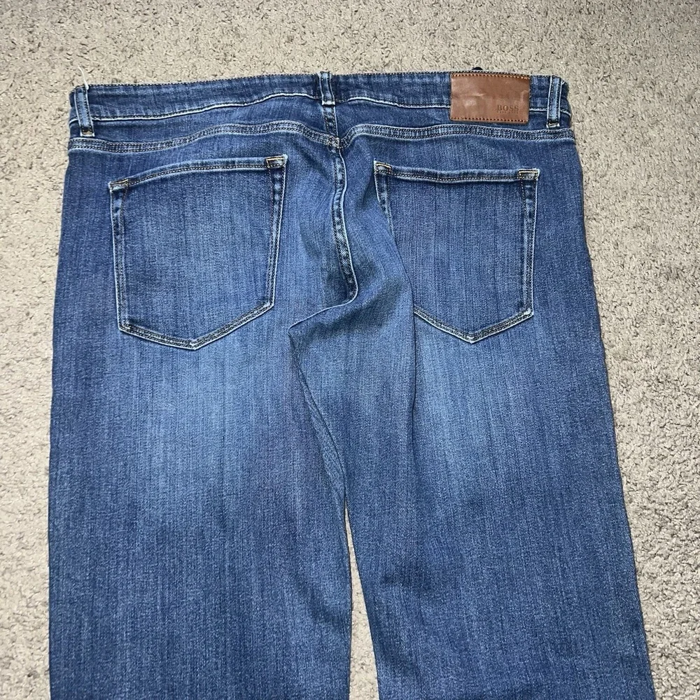 Hugo Boss Delaware Jeans Mens 38x32 Blue Slim Fit Denim Zip Stretch